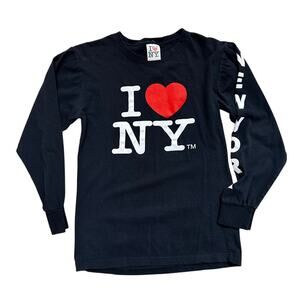 Long Sleeve I Love Nee York Black T Shirt Size Small